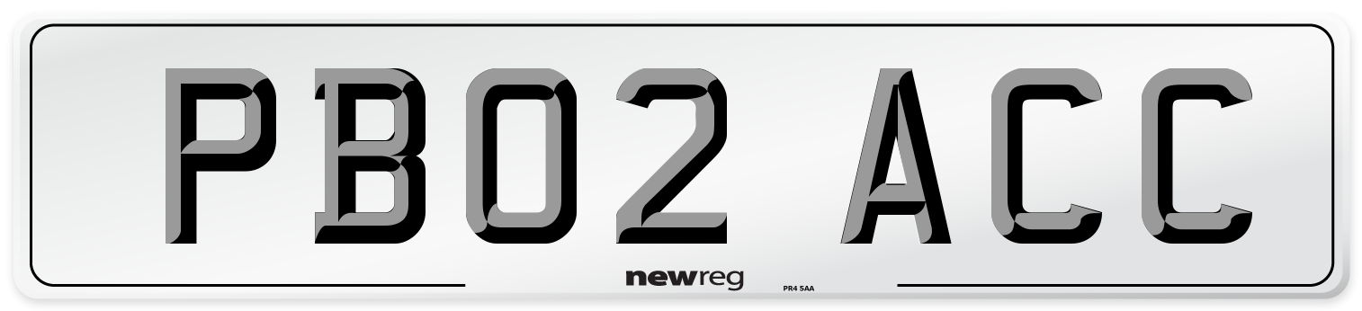 PB02 ACC Number Plate from New Reg